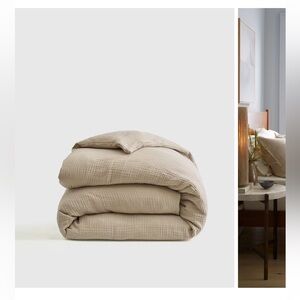 NEW QUINCE Organic Airy Gauze Duvet Cover in Dune king/Cal king